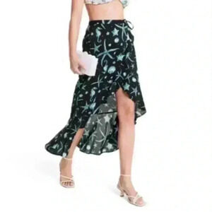 Mermaid Women's Deep Sea Print Wrap Skirt - Agua Bendita x Target Navy Blue